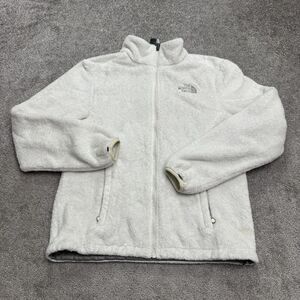 The North Face Osito Fleece Jacket Womens Small White Full Zip Pocket Outdoor